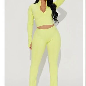 Women's Lime Green Pants & Jumpsuit Set